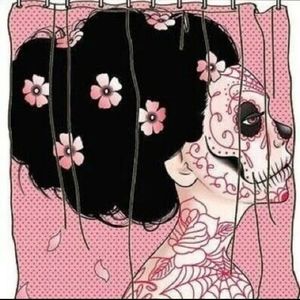 Sugar skull shower curtain